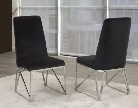 2, 4 or 6 Black Rich Fabric Dining Chairs- Model #2014B