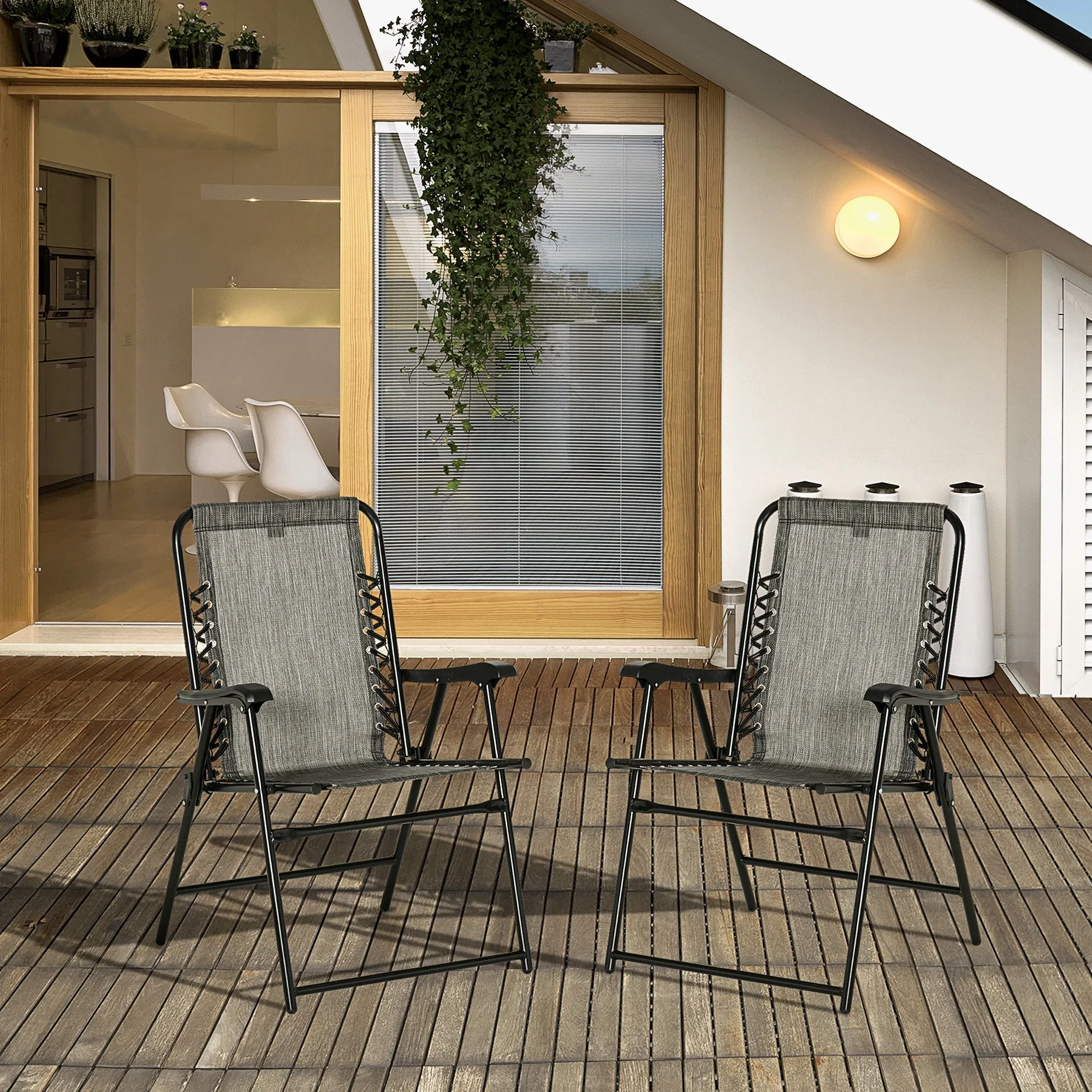 2-Pieces Patio Folding Chair Set