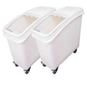 21 Gallon (80 Liter) Ingredient Bin with Sliding Lid and Scoop (Pack of 2)