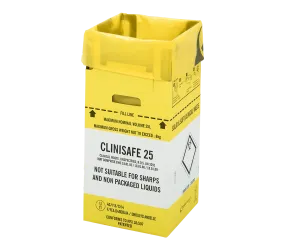 25 Litre Clinisafe Yellow Cardboard Carton x 10