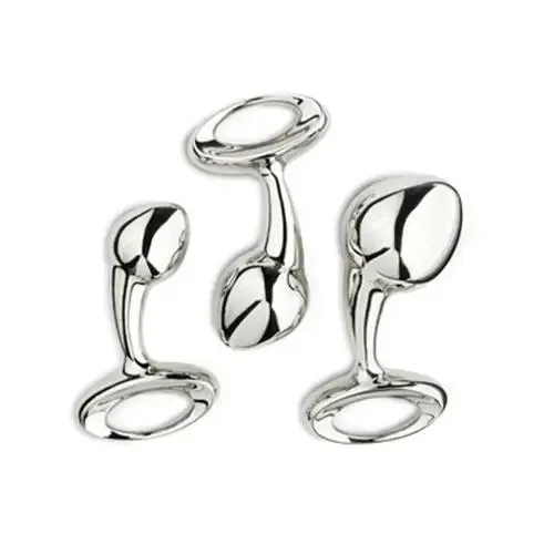 4-inch Njoy Pure Medium Stainless Steel Butt Plug with Loop