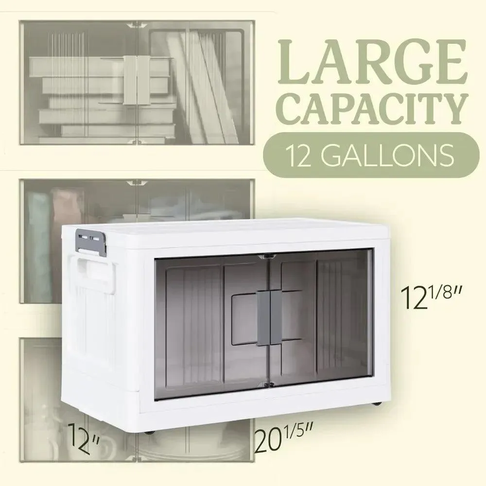 48-Quart Mobile Foldable Storage Bins with Dual Access - Ideal for Home Organization, RV Travel, and Outdoor Adventures