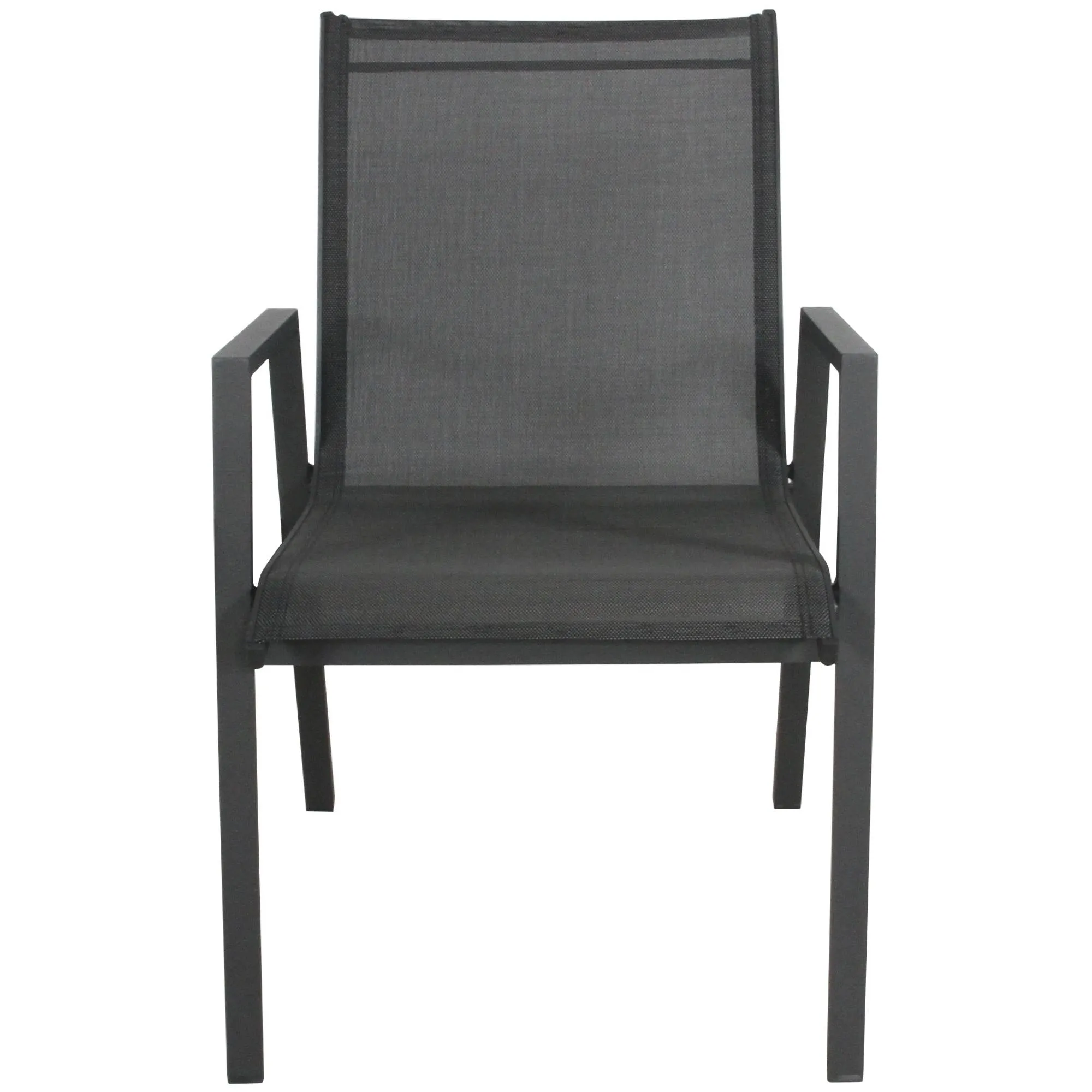 4pc Aluminium Stacking Outdoor Dining Chairs Charcoal