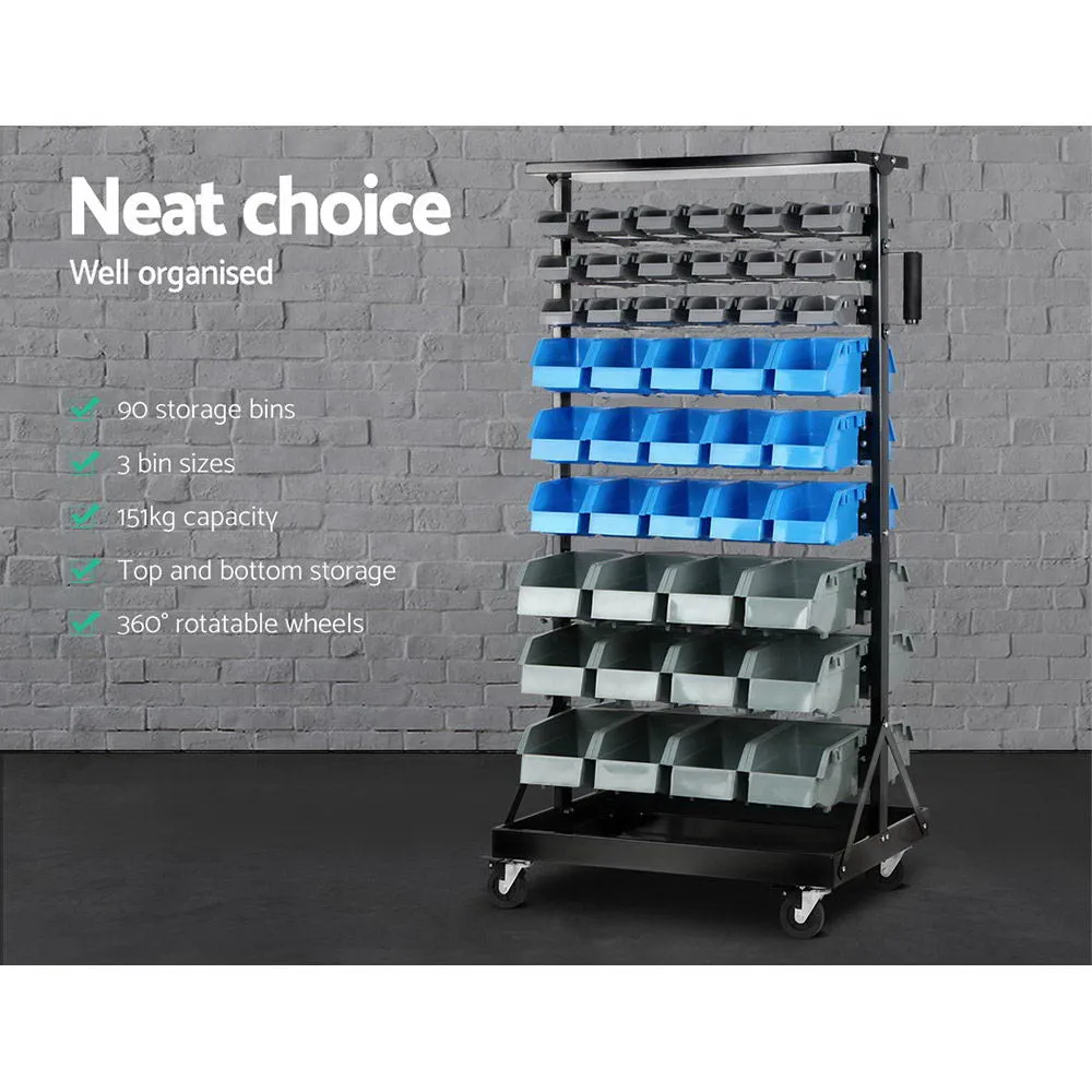 90 Bin Storage Rack Stand