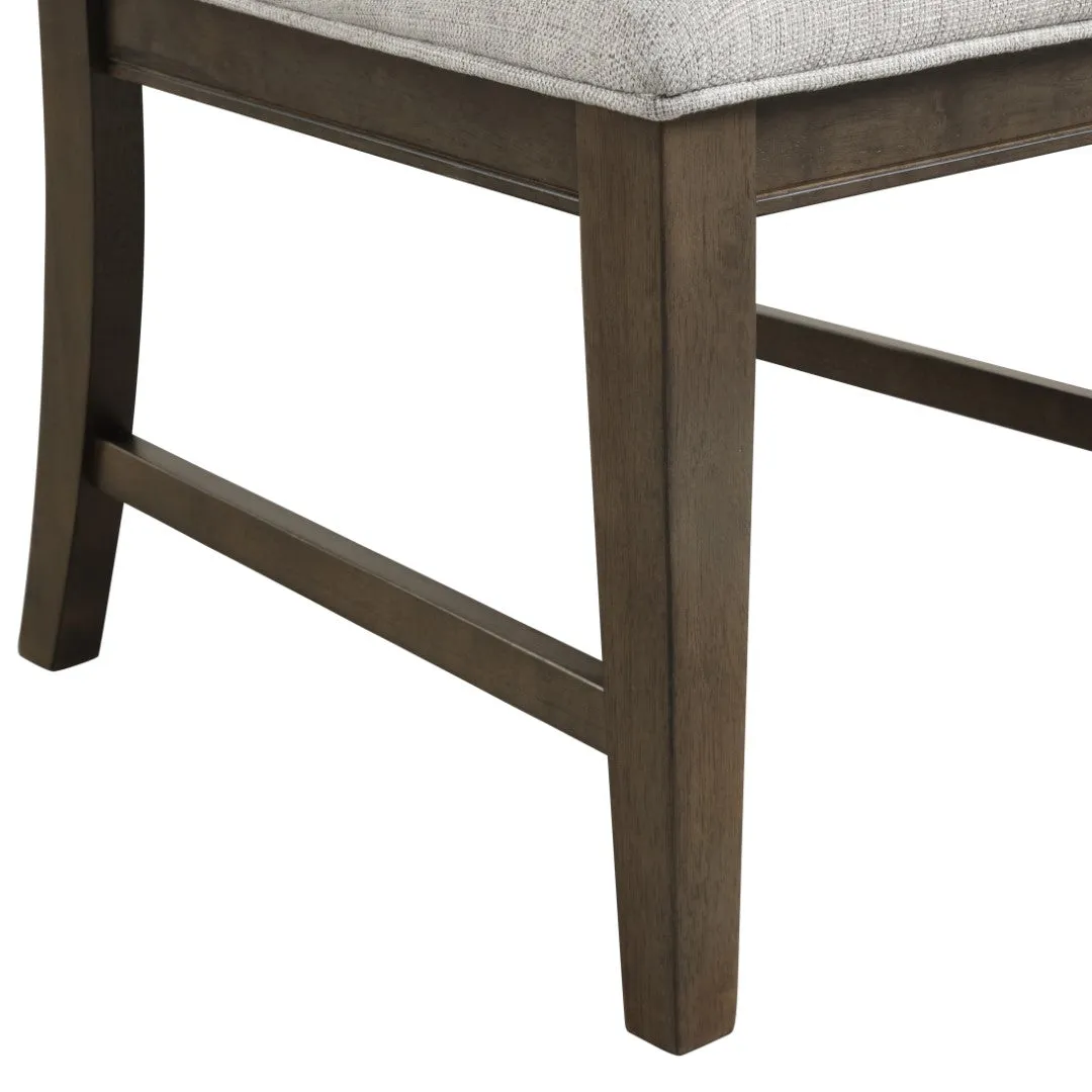 Aberll Solid Wood Dining Chairs, Set of 2, Gray Upholstery - Stylish and Comfortable