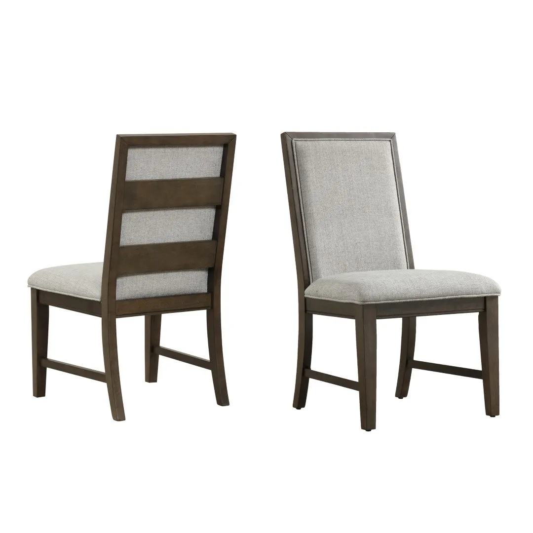 Aberll Solid Wood Dining Chairs, Set of 2, Gray Upholstery - Stylish and Comfortable