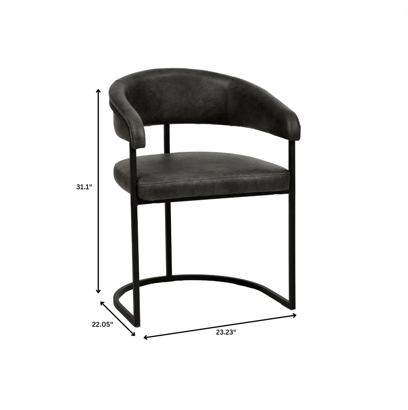 Aero Modern Upholstered Dining Chair with Padded Seat and Powder-Coated Iron Frame Set of 2