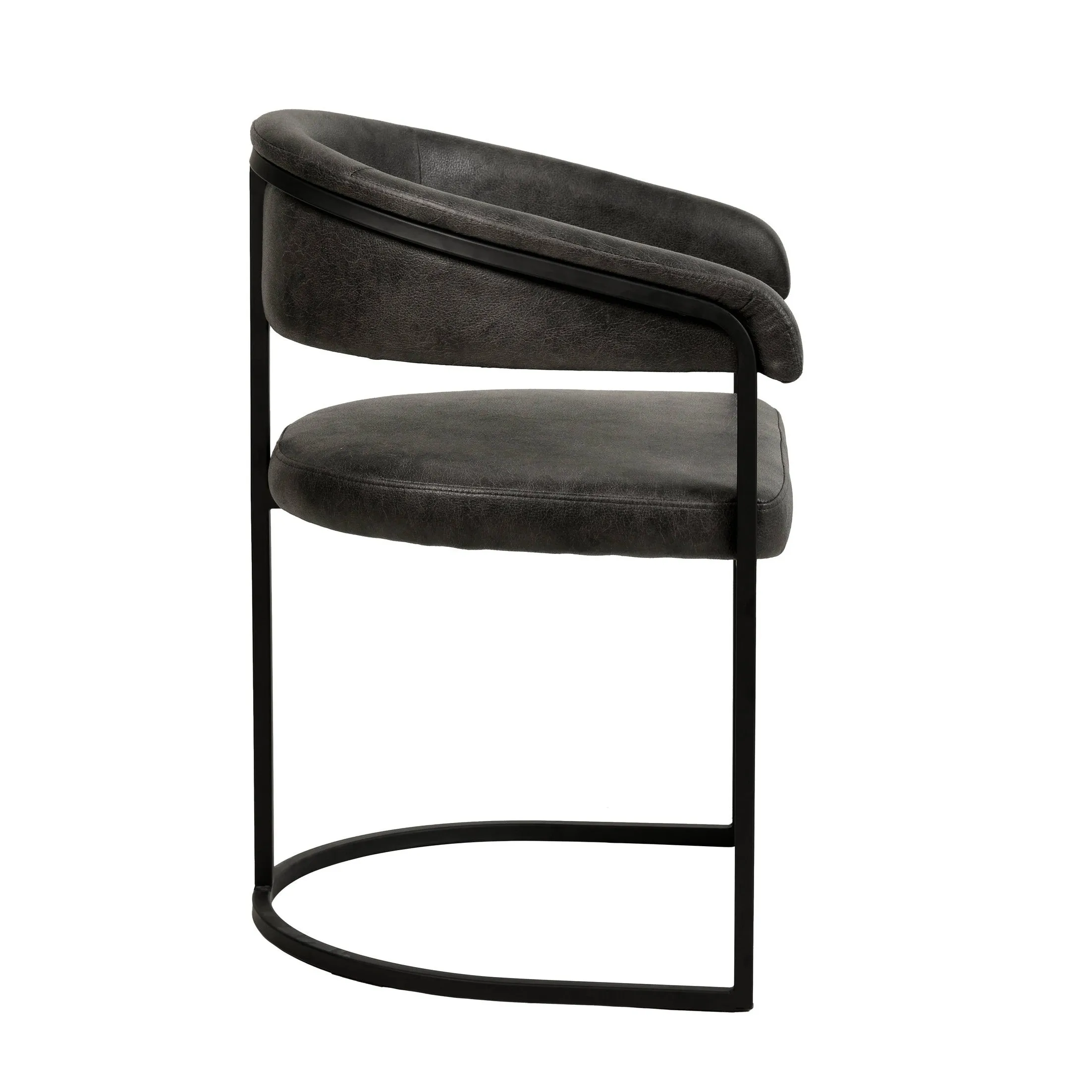 Aero Modern Upholstered Dining Chair with Padded Seat and Powder-Coated Iron Frame Set of 2