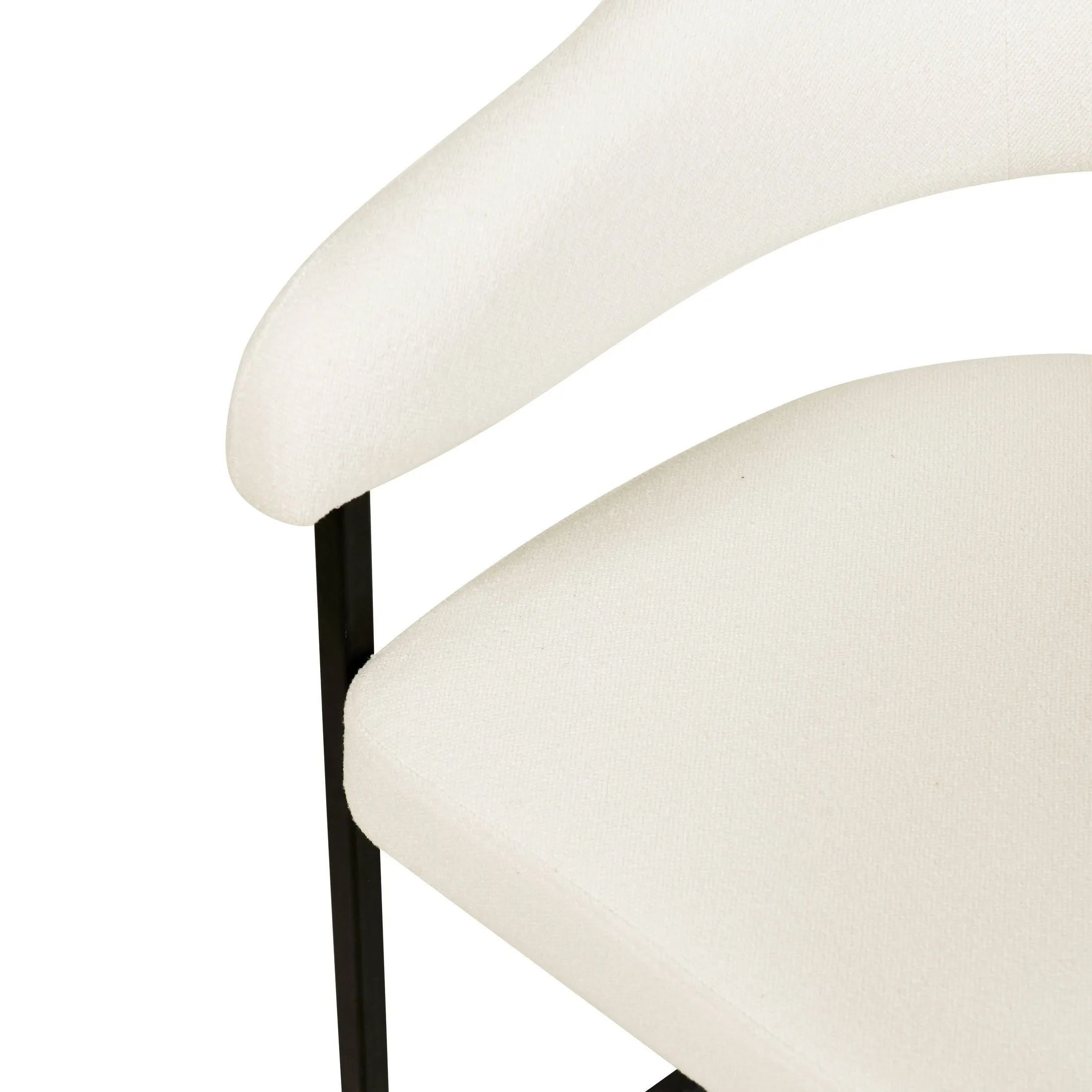 Aero Modern Upholstered Dining Chair with Padded Seat and Powder-Coated Iron Frame Set of 2