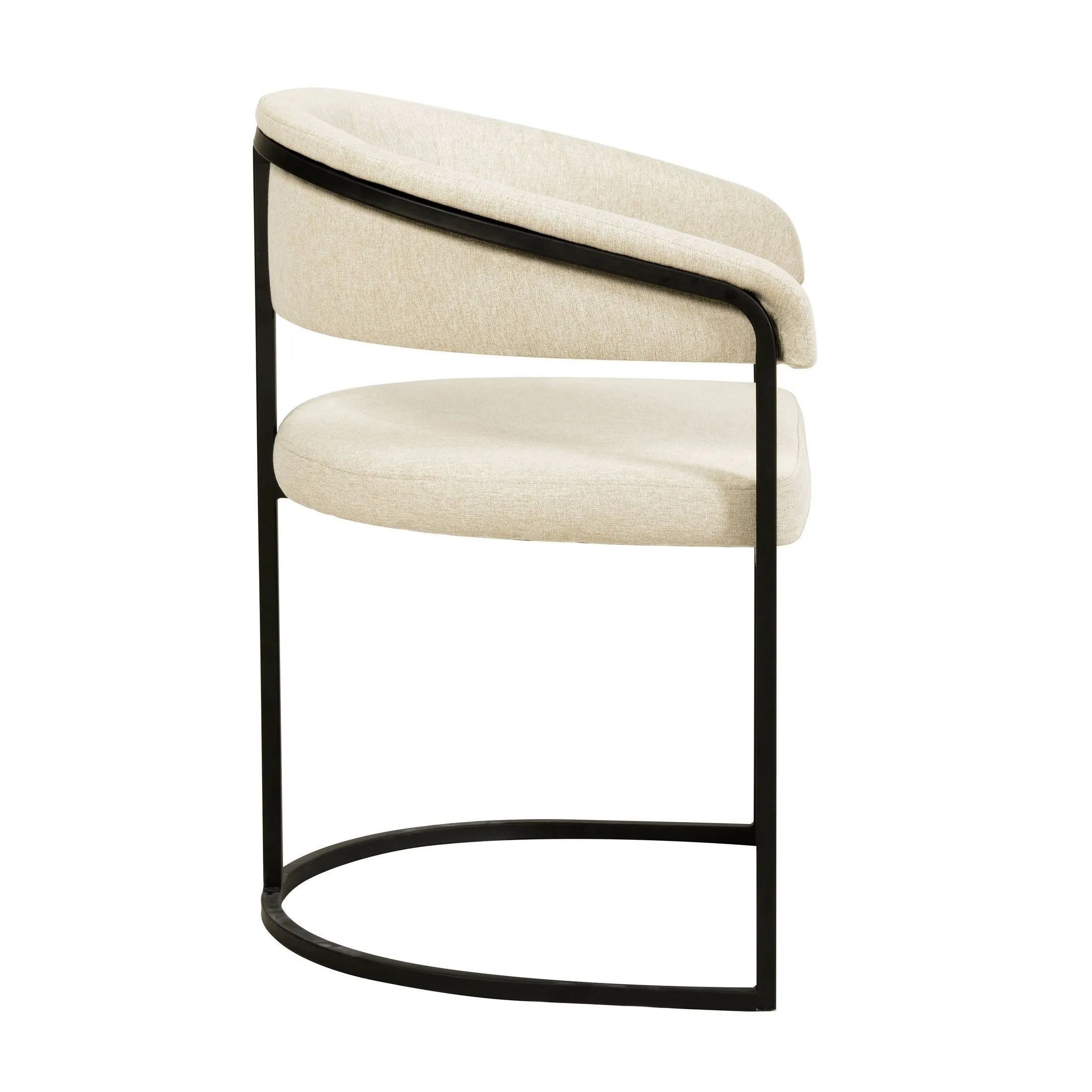 Aero Modern Upholstered Dining Chair with Padded Seat and Powder-Coated Iron Frame Set of 2