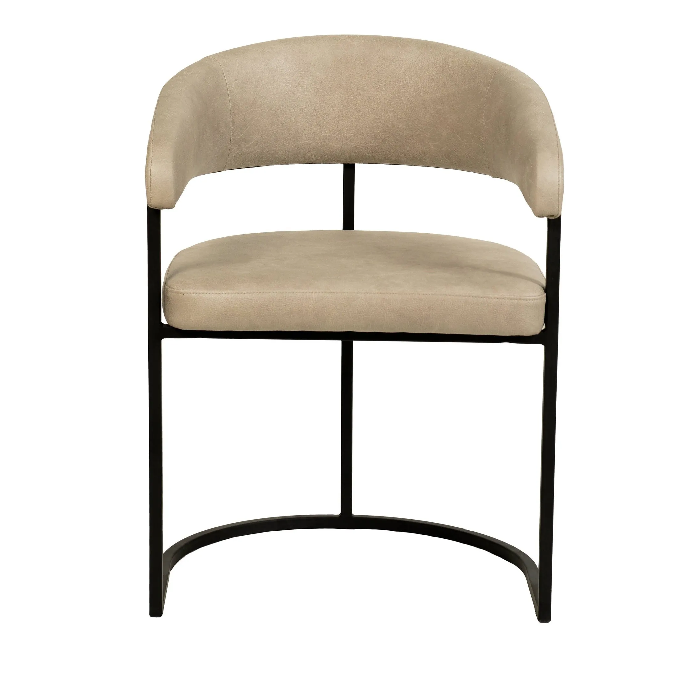 Aero Modern Upholstered Dining Chair with Padded Seat and Powder-Coated Iron Frame Set of 2