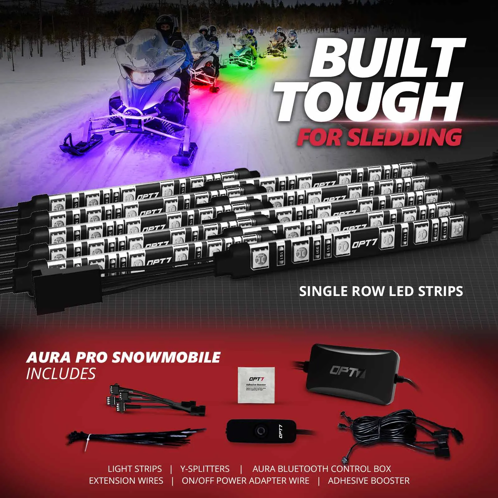 AURA PRO Snowmobile Underbody Glow LED Lighting Kit - Bluetooth Enabled APP - Full Color Spectrum