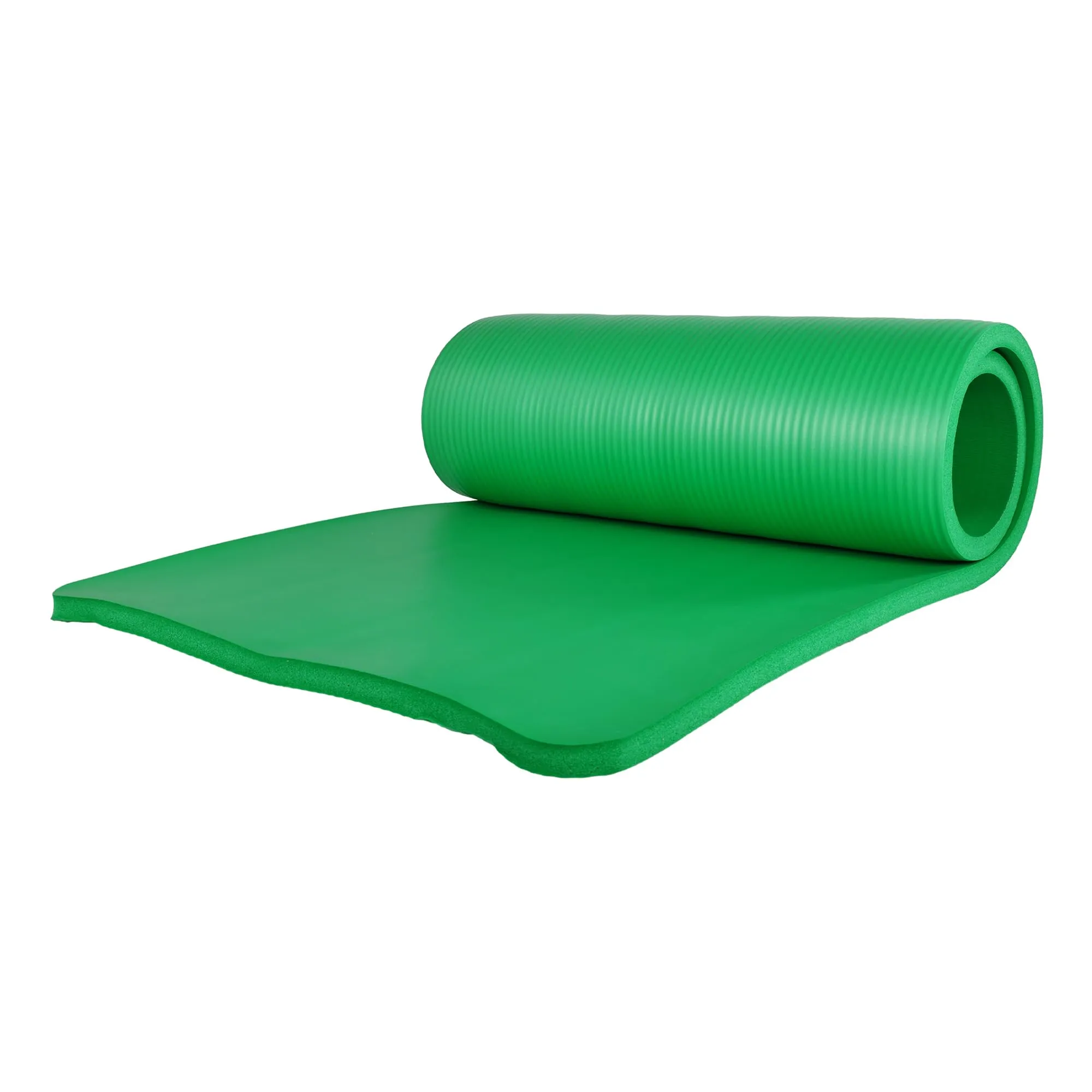 BalanceFrom 7-Piece Home Gym Yoga Set with 1-Inch Thick Yoga Mat, 2 Yoga Blocks, Mat Towel, Hand Towel, Stretch Strap & Knee Pad, Green