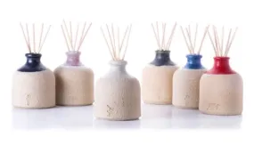 Beige Stoneware/Green Colour Diffuser-Cut Grass