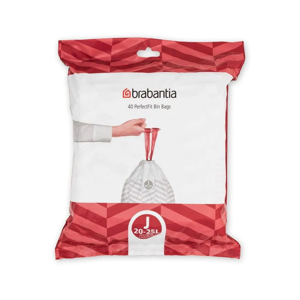 Brabantia 23L Perfect Fit Bin Liner Code J 40 Pack