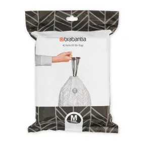 Brabantia 60L Perfect Fit Bin Liners Code M 40 Pack