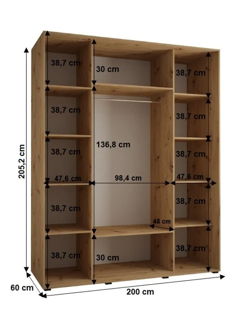 Cannes XII Sliding Door Wardrobe 200cm