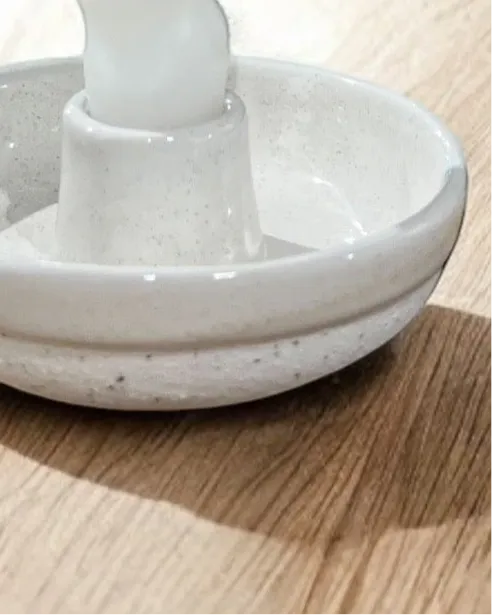 Ceramic Ribbed Candle Stick Holder