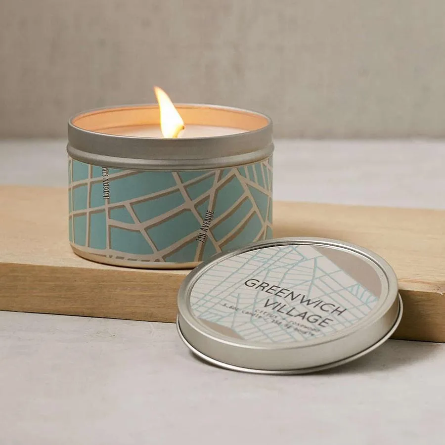 City Scapes Tin Candle