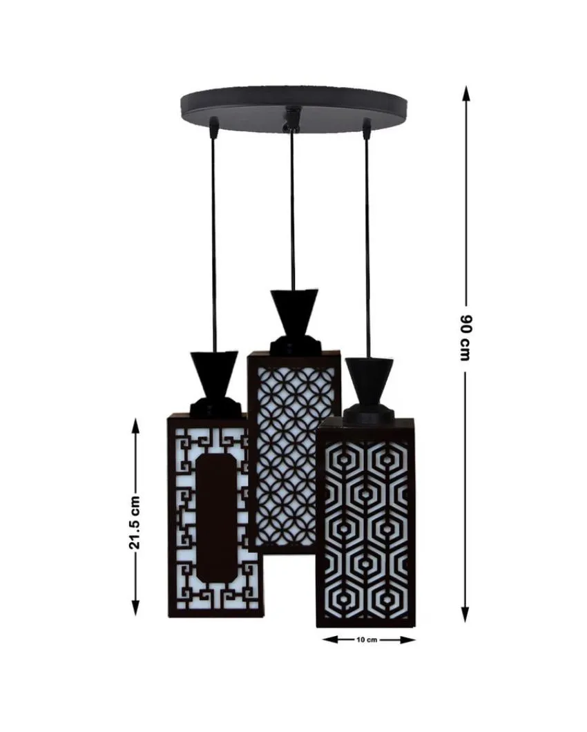 Cálido 3 Shades Wooden Pendant Ceiling Lamp | 8 x 4 x 35 inches