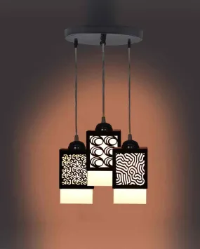 Colores Wooden Pendant 3 Lights Hallway Ceiling Lamp | 5 x 6 x 32 inches