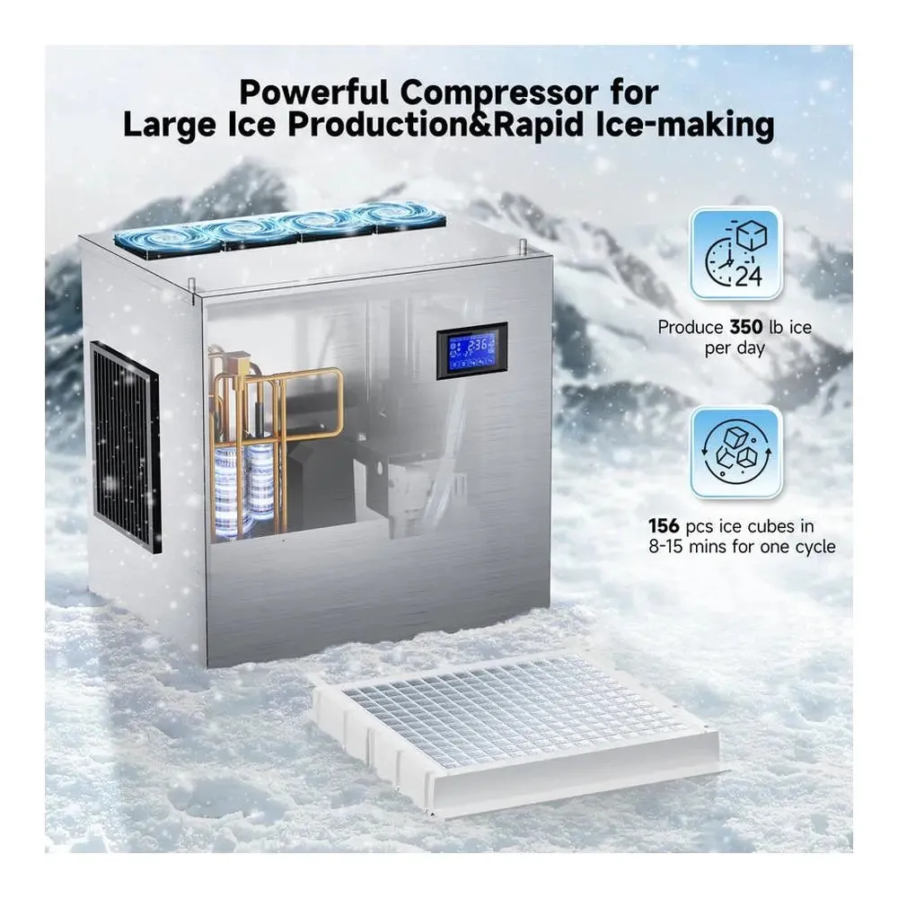 Commercial Air Cooled Ice Maker Machine With Bin - 110V, 350 lb.