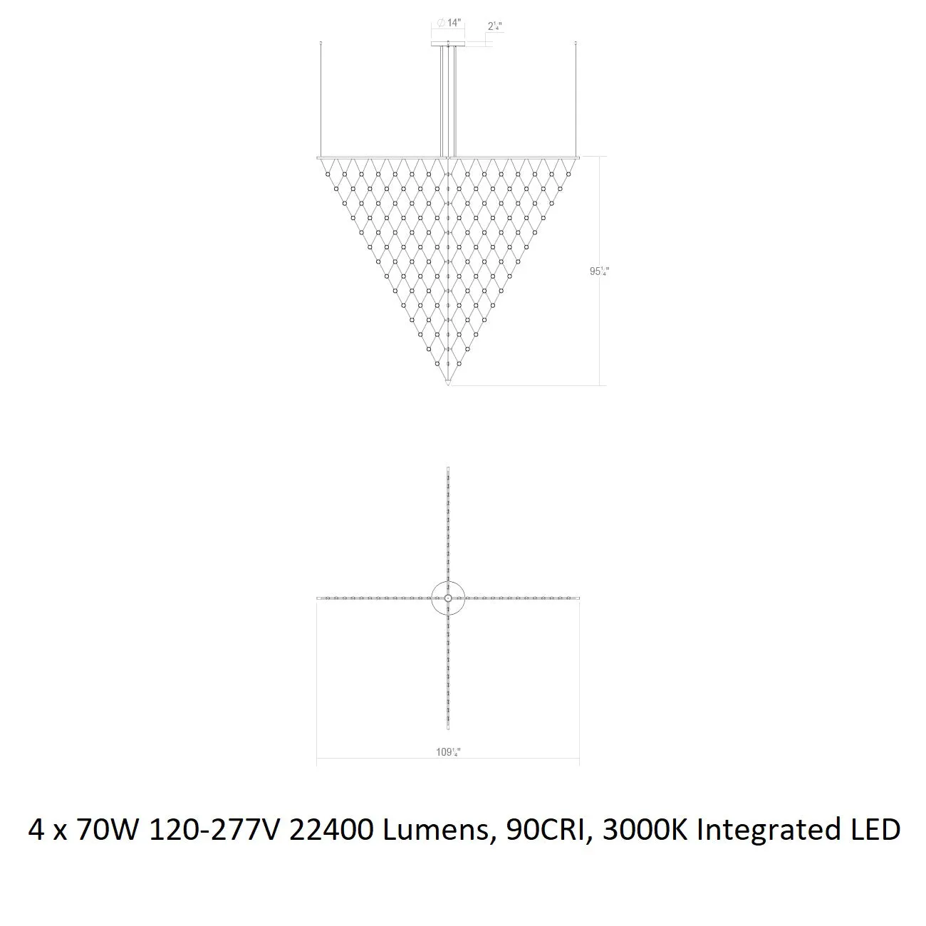 Constellation Galaxy Matrix Arrow LED Pendant Light