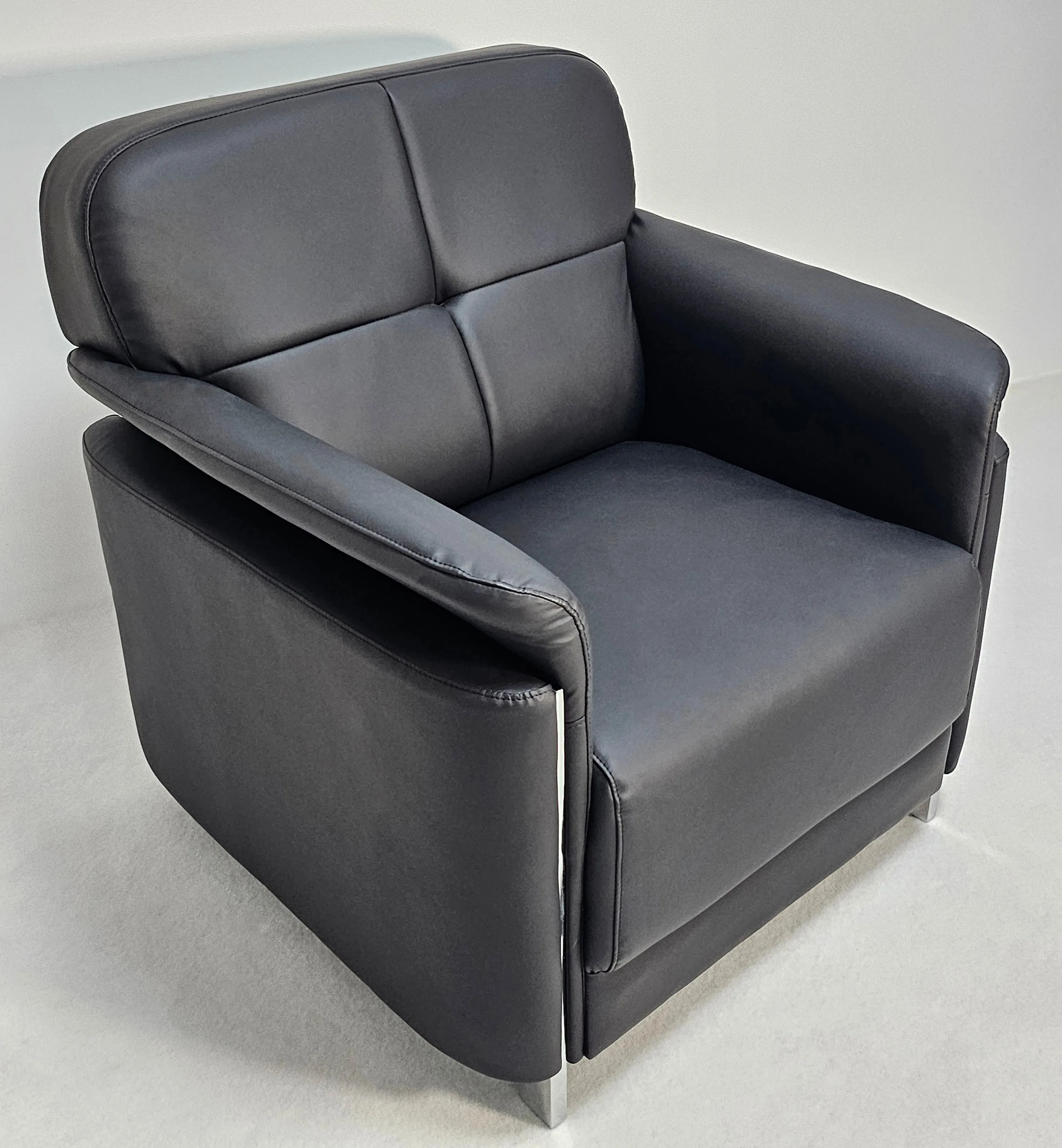 Contemporary Chesterfield Design Black Leather Sofa Set - Single, Twin and Triple Seat Available - HB-810