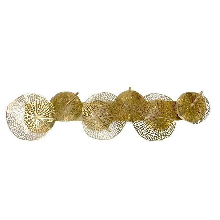 Contemporary Organic Italian Art Design Perforated Brass Leaf Sconce