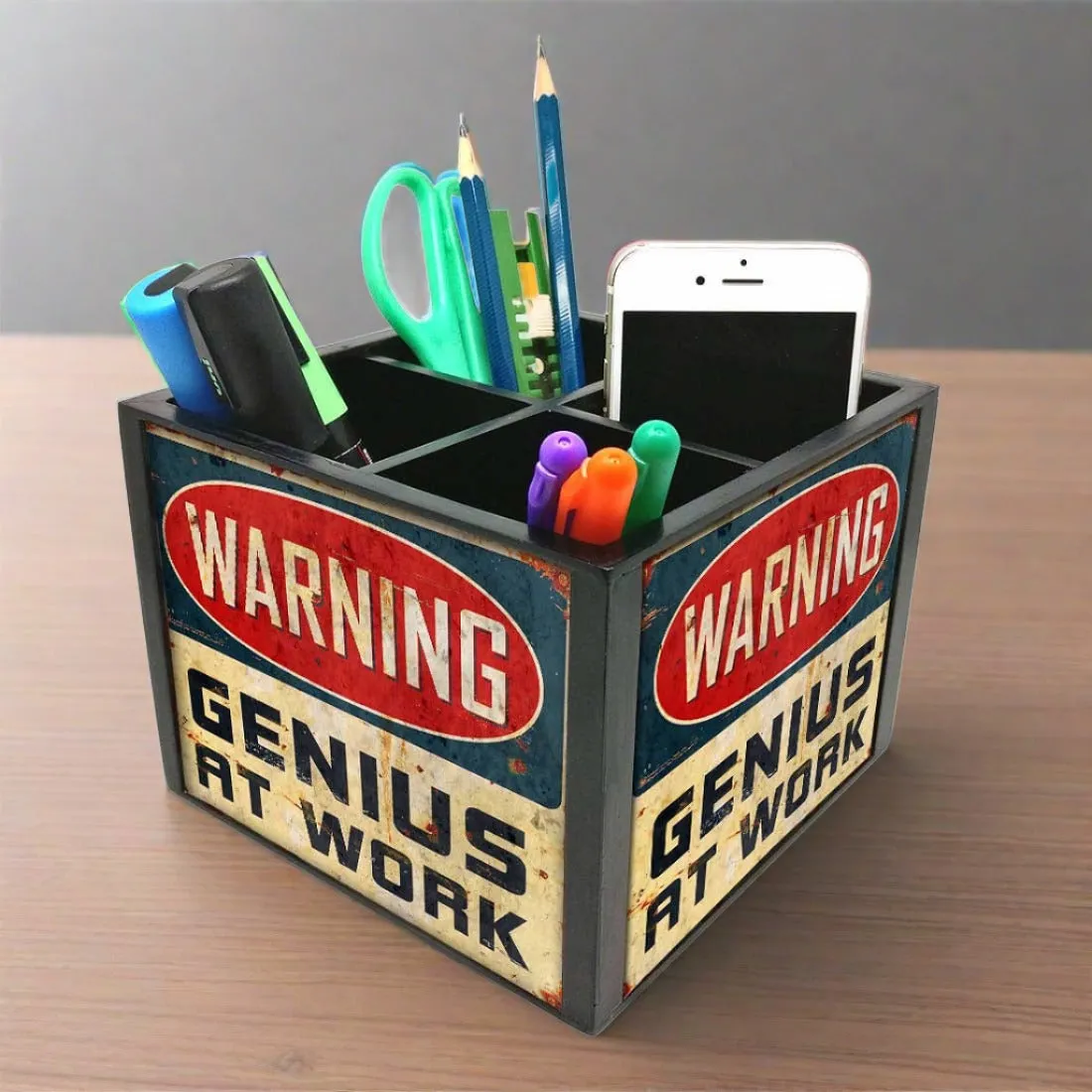 Desk Organizer For Stationery -  Warning