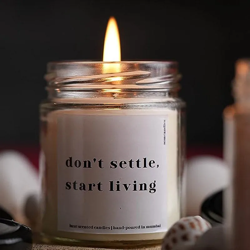 Don't Tle Start Living Scented Candles Gift | Single | 6.4 x 6.6 x 8.1 cm / 2.5 x 2.6 x 3.2 inches