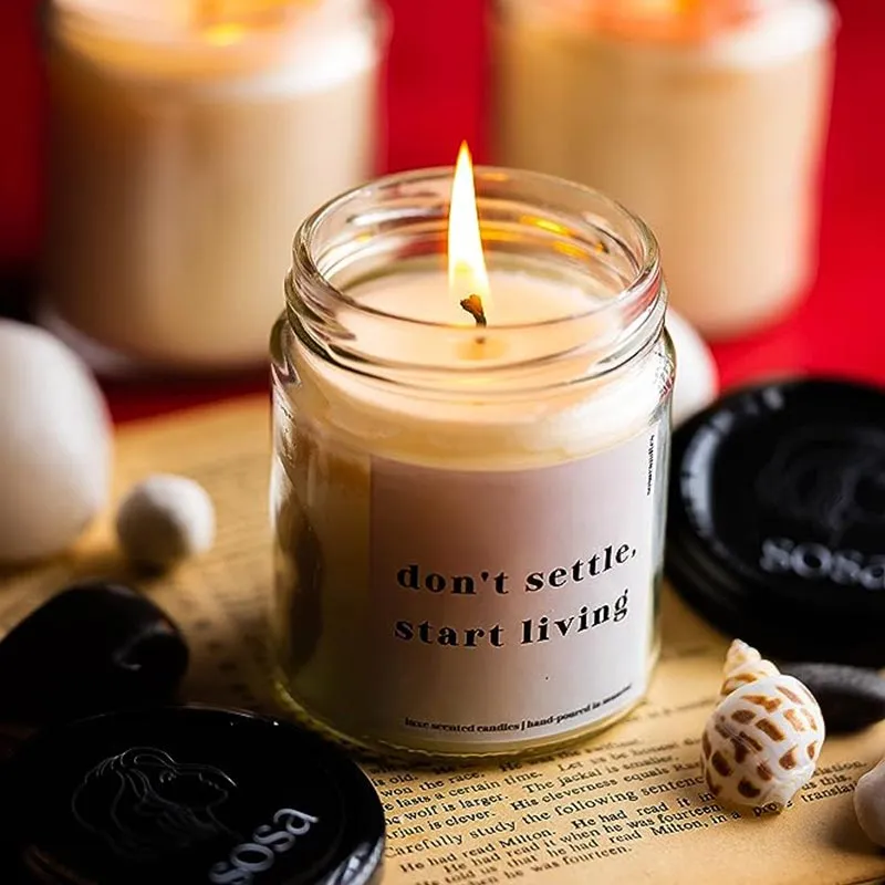 Don't Tle Start Living Scented Candles Gift | Single | 6.4 x 6.6 x 8.1 cm / 2.5 x 2.6 x 3.2 inches