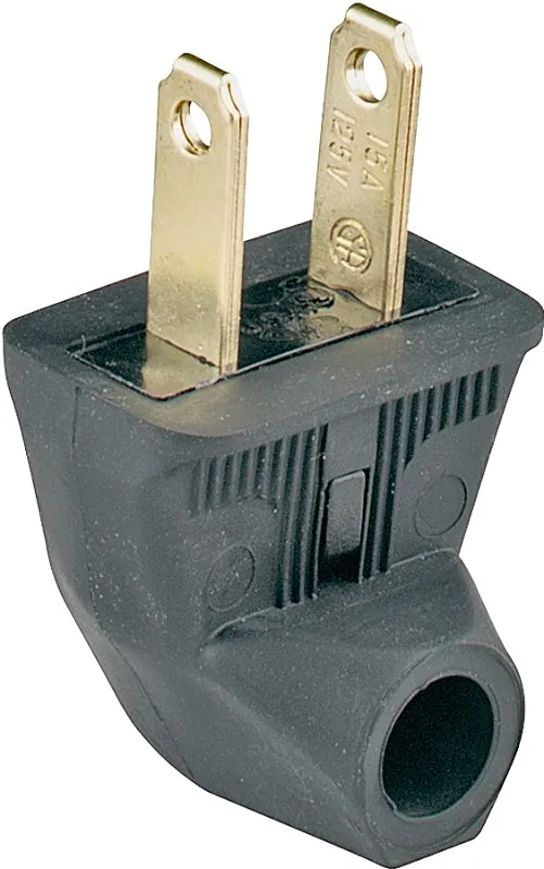 Eaton Wiring Devices BP84BK-SP Electrical Plug, 2 -Pole, 15 A, 125 V, NEMA: NEMA 1-15, Black :CD: QUANTITY: 1