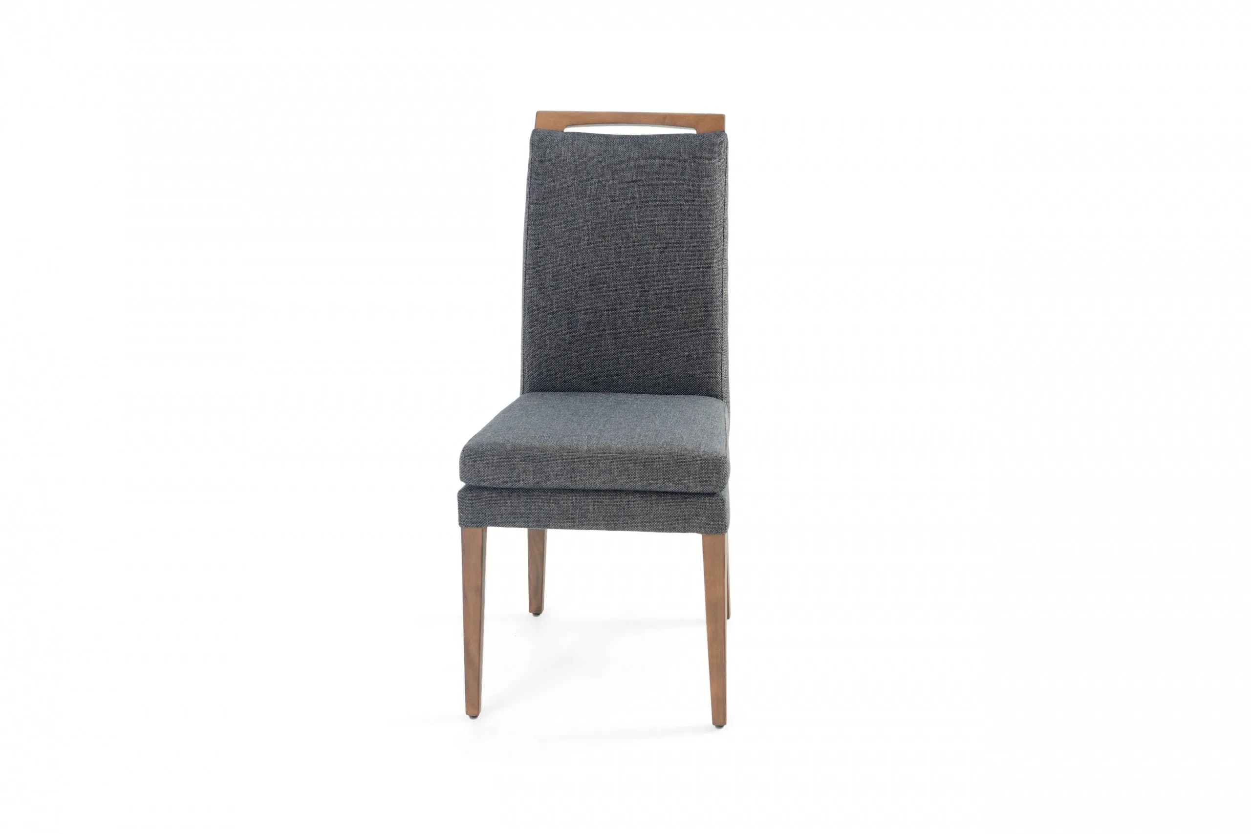 ELKE Walnut Blue Brown Fabric Chair