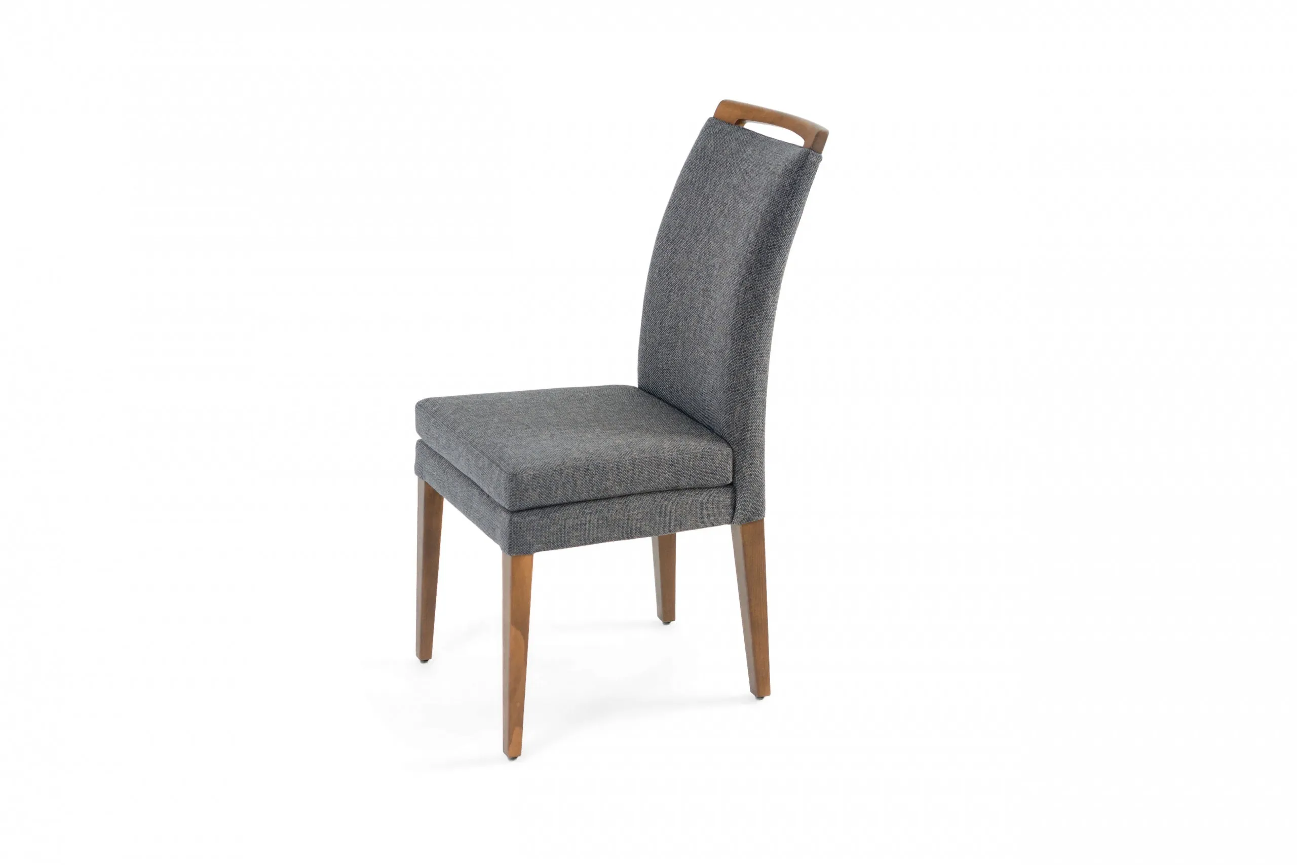 ELKE Walnut Blue Brown Fabric Chair