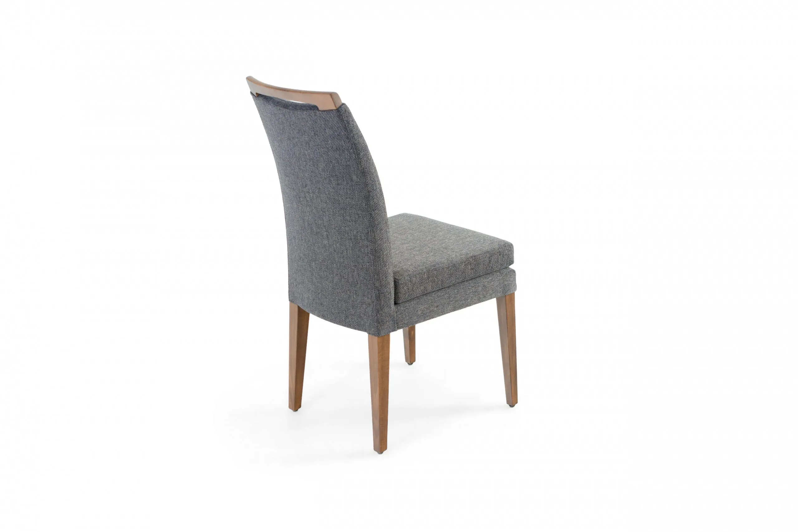 ELKE Walnut Blue Brown Fabric Chair