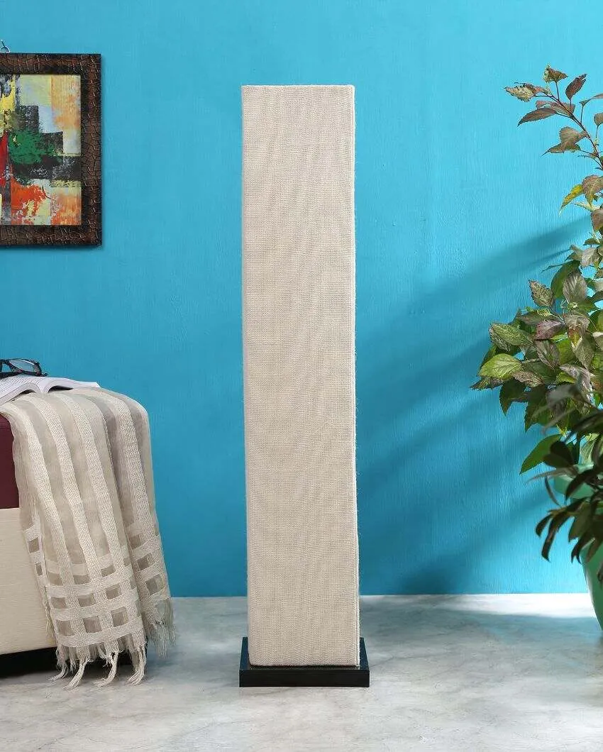 Enduring Design White Jute Square Wood Floor Lamp | 2.8 Feet