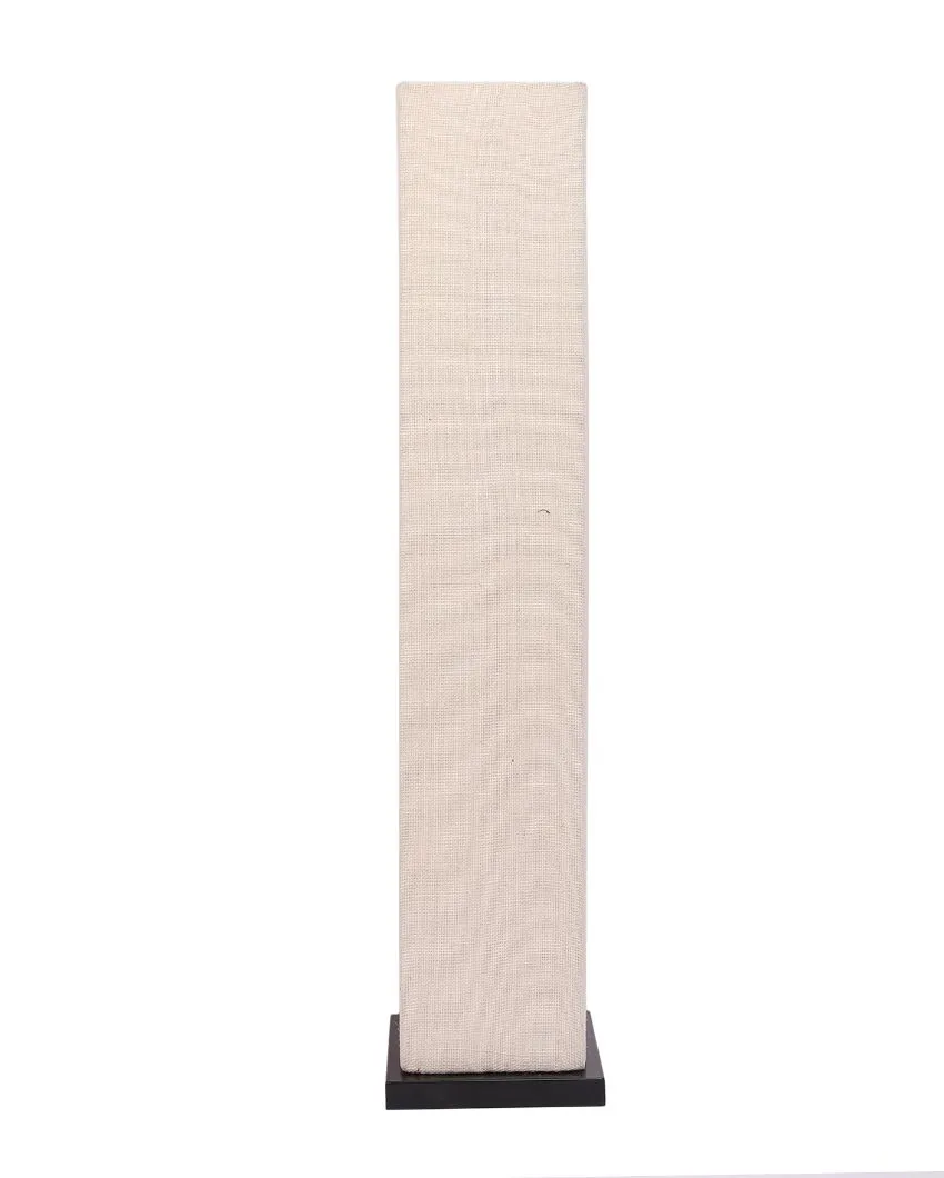 Enduring Design White Jute Square Wood Floor Lamp | 2.8 Feet