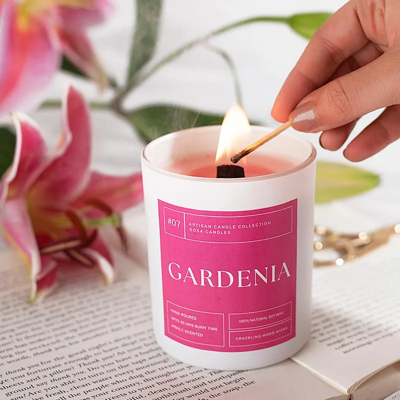 Gardenia Scented Candles Gift | Single | 6.35 x 6.6 x 8.13 cm / 2.5 x 2.6 x 3.2 inches