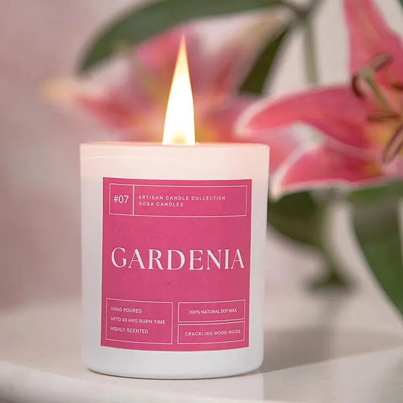 Gardenia Scented Candles Gift | Single | 6.35 x 6.6 x 8.13 cm / 2.5 x 2.6 x 3.2 inches