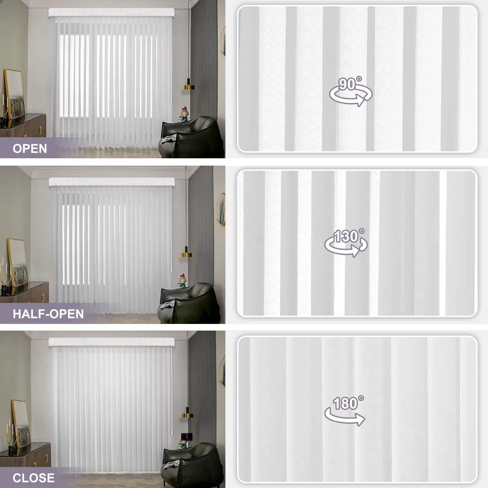 Graywind Manual Sheer Vertical Blinds | Pattern Series | Customizable