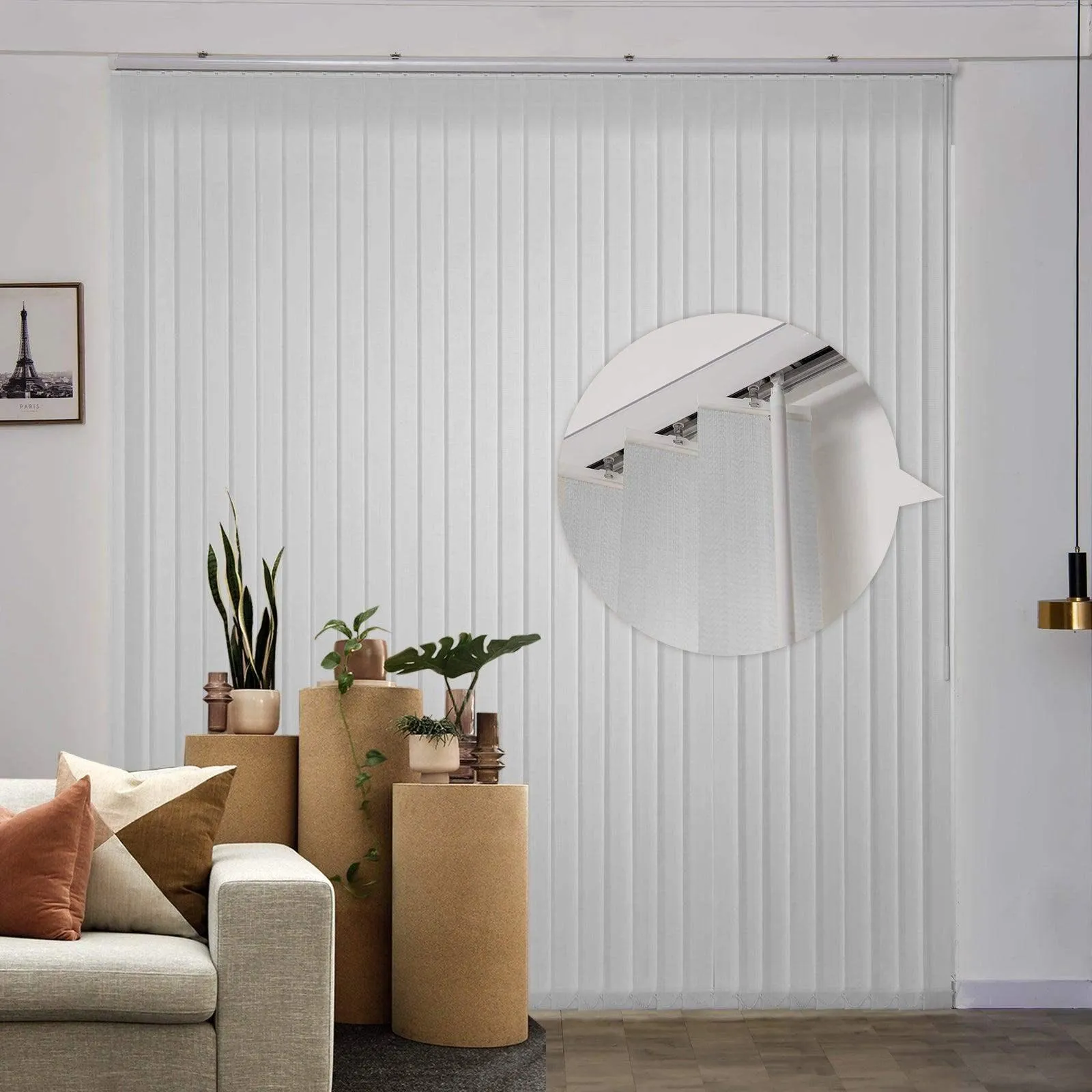 Graywind Manual Vertical Blinds | Light Filtering Waffle Series | Customizable