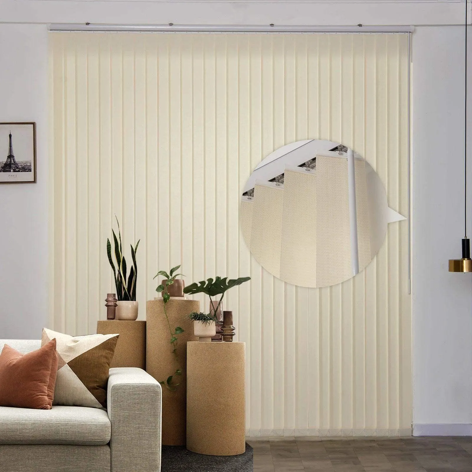 Graywind Manual Vertical Blinds | Light Filtering Waffle Series | Customizable