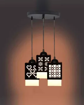 Handwerk Wooden 3 Lights Pendant Hallway Ceiling Lamp | 5 x 6 x 32 inches