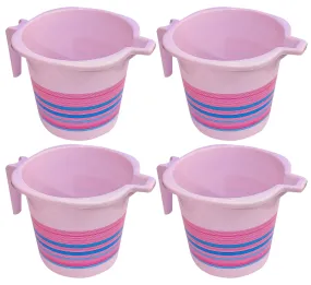 Heart Home Durable Long Lasting, Lightweight, Unbreakable, Strong Plastic Bathroom Mug 1 Litre- Pack of 4 (Pink)