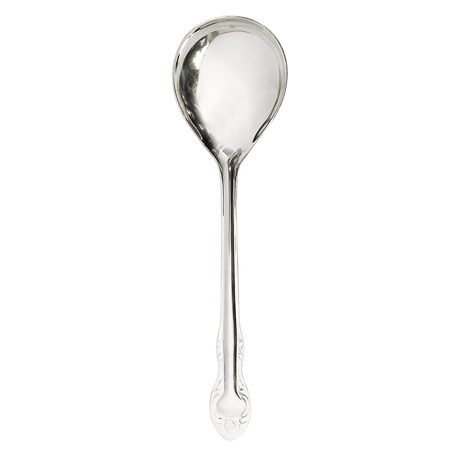 Heart Home Stainless Steel Solid Spoon|Chamcha for Cooking & Food Serving, Set of 2 (Silver)