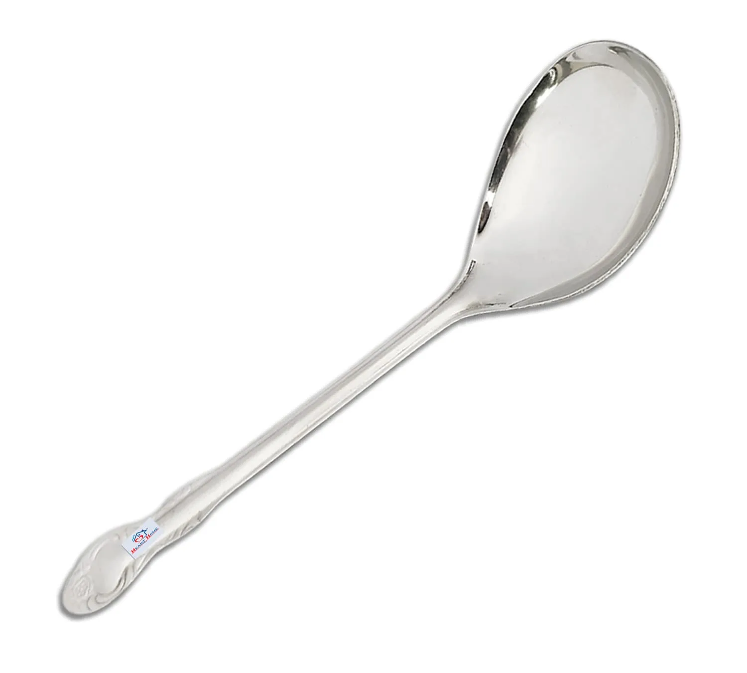 Heart Home Stainless Steel Solid Spoon|Chamcha for Cooking & Food Serving, Set of 2 (Silver)