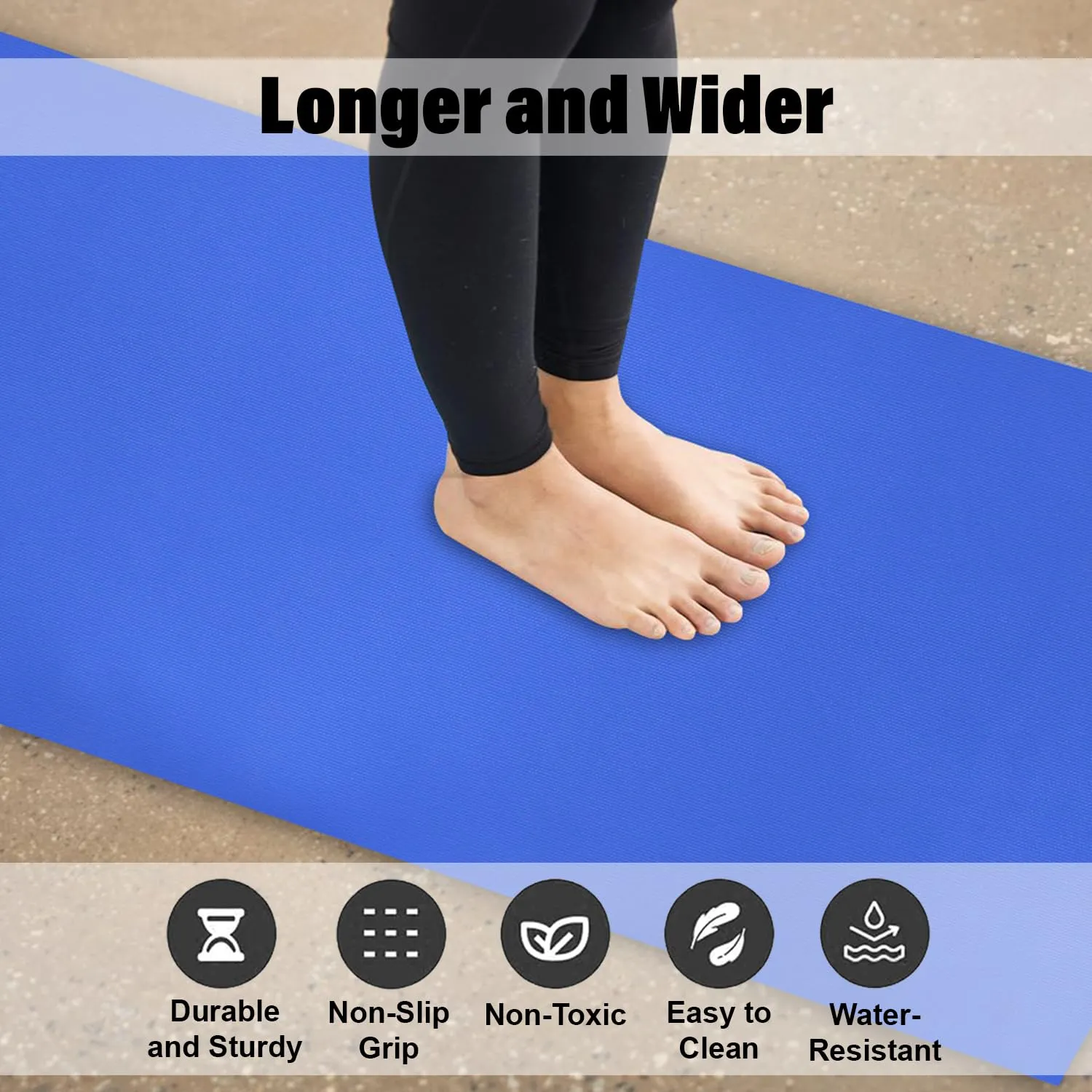 Heart Home Yoga Mat | Eva Foam Workout Mat | Anti-Skid Floor Exercise Mat | Carpet Mat for Gym-Fitness | Yoga Mat for Women | Yoga Mat for Men | 6 MM | Blue