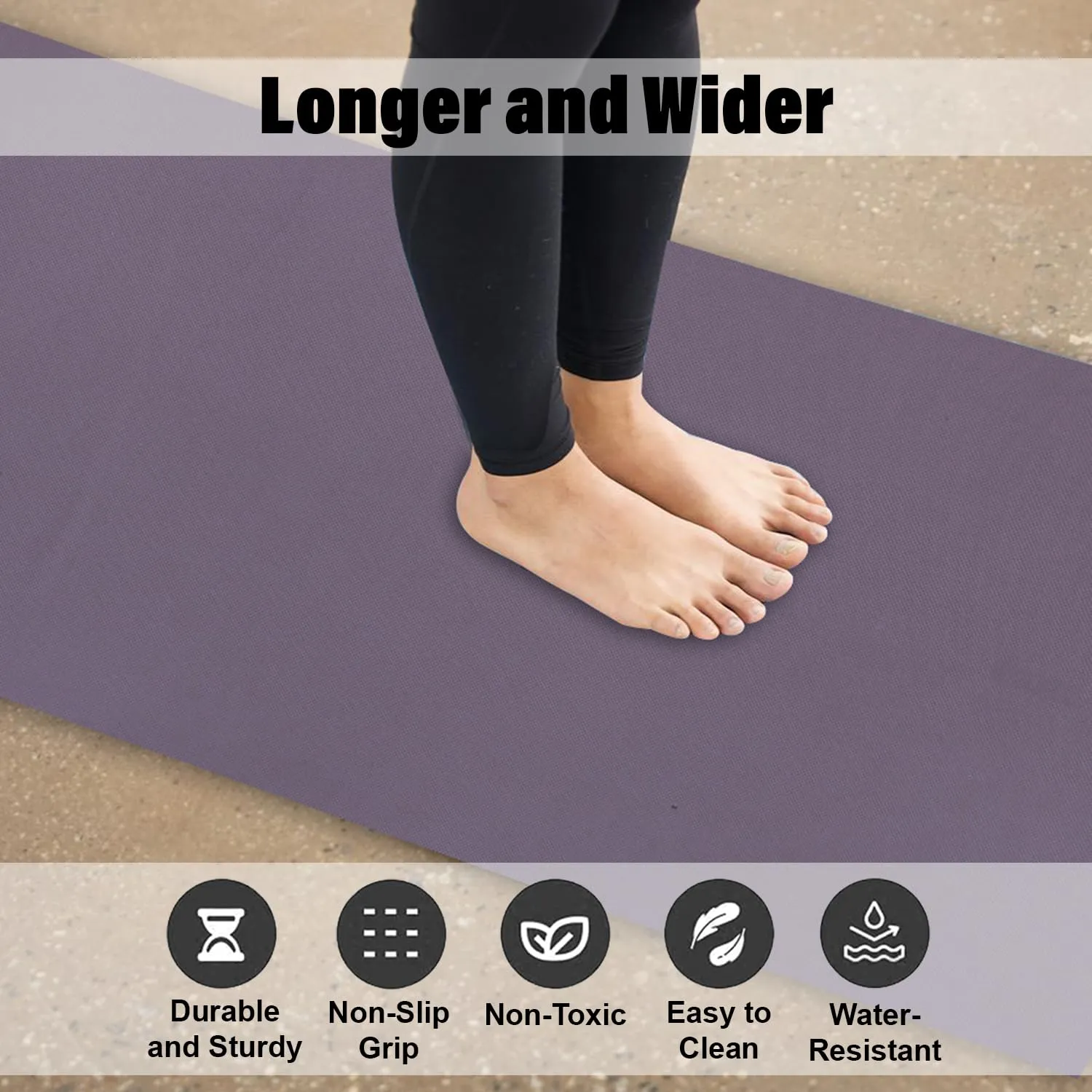 Kuber Industries Yoga Mat | Eva Foam Workout Mat | Anti-Skid Floor Exercise Mat | Carpet Mat for Gym-Fitness | Yoga Mat for Women | Yoga Mat for Men | 6 MM | Gray