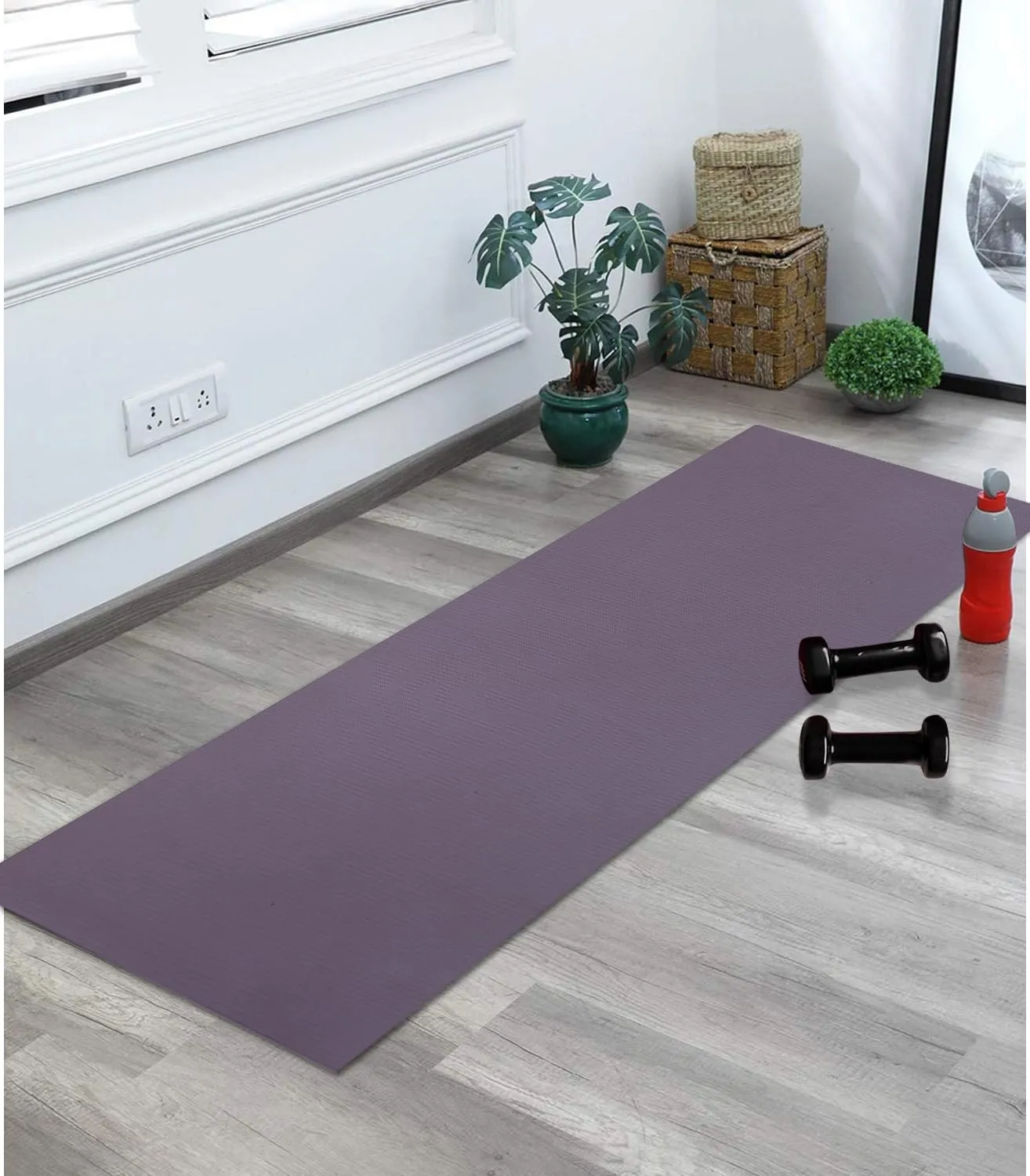 Kuber Industries Yoga Mat | Eva Foam Workout Mat | Anti-Skid Floor Exercise Mat | Carpet Mat for Gym-Fitness | Yoga Mat for Women | Yoga Mat for Men | 6 MM | Gray